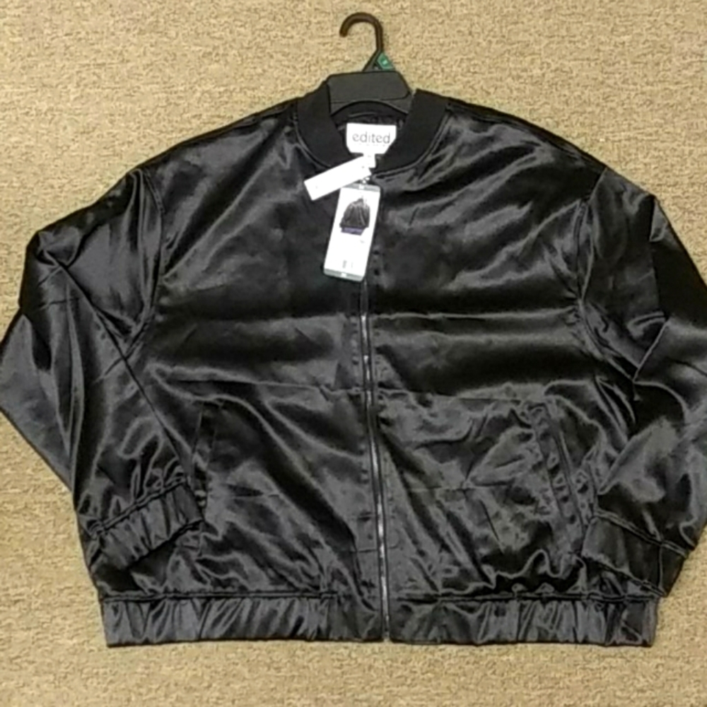 Bomber Jacket - Black, Size: 3X